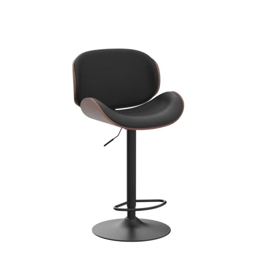 Modern Adjustable Swivel Bar Stools Set of 2 for Kitchen Island (Black)