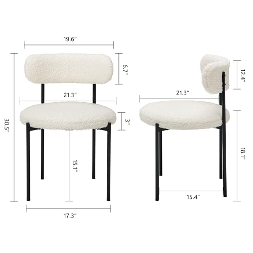 Modern Black and White Dining Chairs Set - Comfortable Upholstered Chairs for Dining Room (Set of 4)