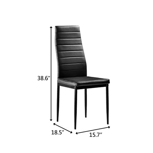 Karl Home Black Leather Dining Chairs Set of 4 for Dining and Living Room