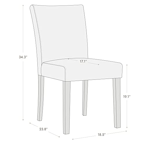 Blue Upholstered Kitchen & Dining Room Chairs, Set of 2, Faux Leather, Armless, Low Back