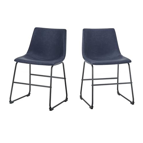 Urban Industrial Navy Blue Dining Chair Set