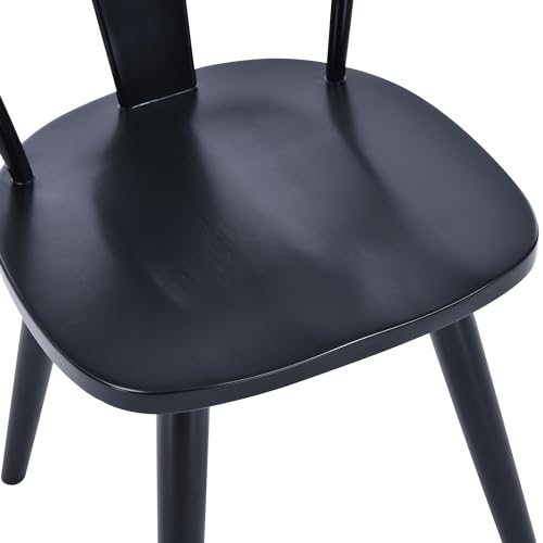 Set of 2 DUHOME Black Wood Mid-Century Wishbone Dining Chairs