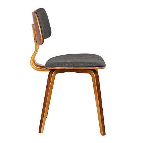 Jaguar Dining Chair in Charcoal Fabric and Walnut Wood Finish for Adults