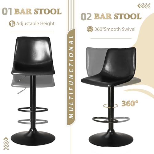Modern Swivel Bar Stools Set of 4 for Kitchen Island