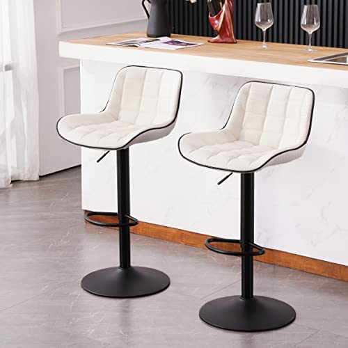 Modern Black Bar Stools for Kitchen Islands (Set of 2)