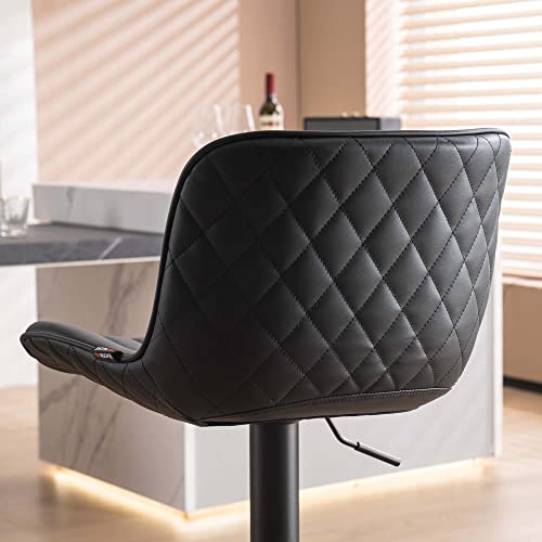 Modern Black Bar Stools Set of 2 for Kitchen Island