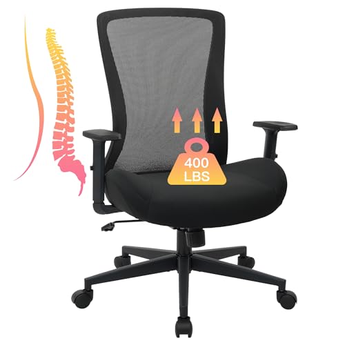 Heavy-Duty Ergonomic Chair for Big and Tall Individuals (Up to 400lbs) with Adjustable Lumbar Support