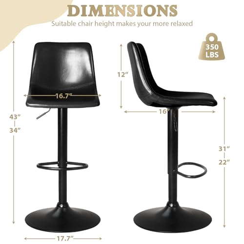 Modern Swivel Bar Stools Set of 4 for Kitchen Island
