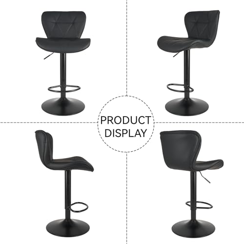Modern Adjustable Swivel Bar Stools Set of 2 for Kitchen Island