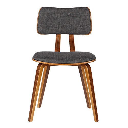 Jaguar Dining Chair in Charcoal Fabric and Walnut Wood Finish for Adults