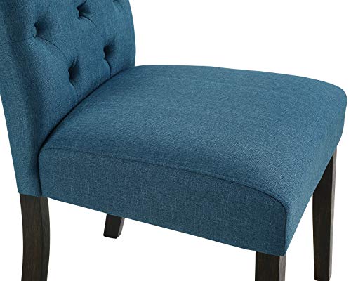 Set of 2 Blue Tufted Parsons Dining Chairs by Roundhill Furniture