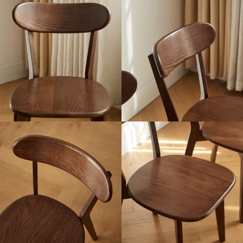 Solid Oak Kitchen Dining Chairs - Practical Walnut Seating (1)