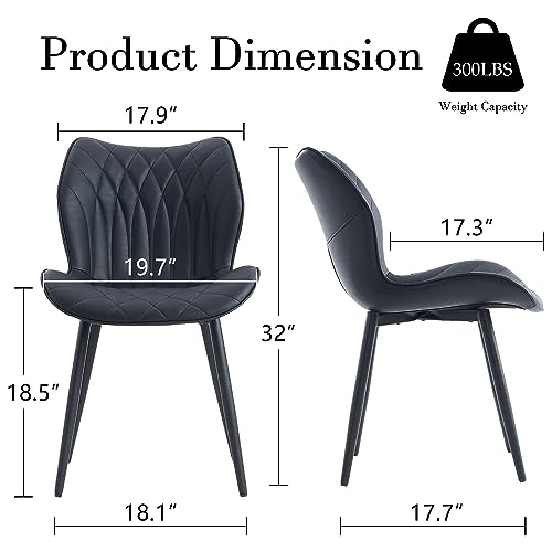 Set of 2 Upholstered Faux Leather Dining Chairs for Modern Living Spaces