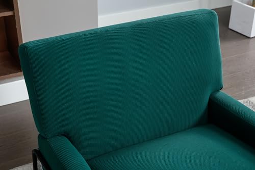 Emerald Accent Chair - Modern Industrial Slant Armchair with Metal Frame for Living Room and Bedroom