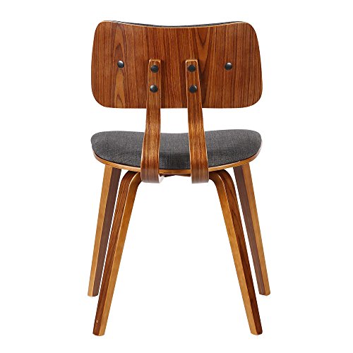 Jaguar Dining Chair in Charcoal Fabric and Walnut Wood Finish for Adults