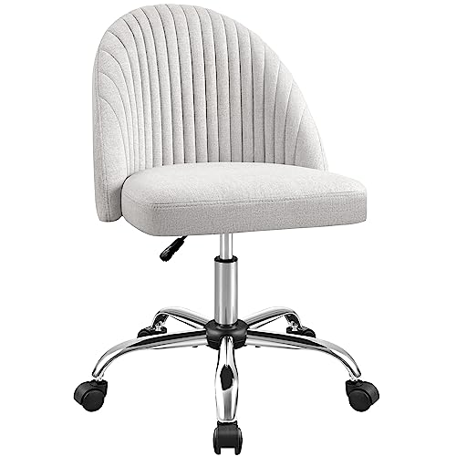 Modern Armless Office Chair (Grey) for Home Office or Desk Task