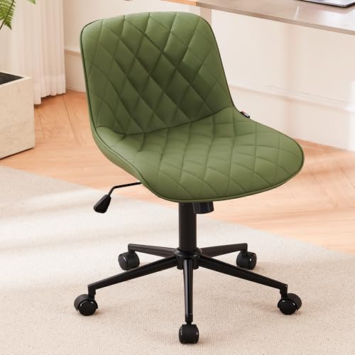 JNS AVIATION Olive Armless Swivel Desk Chair for Home Office