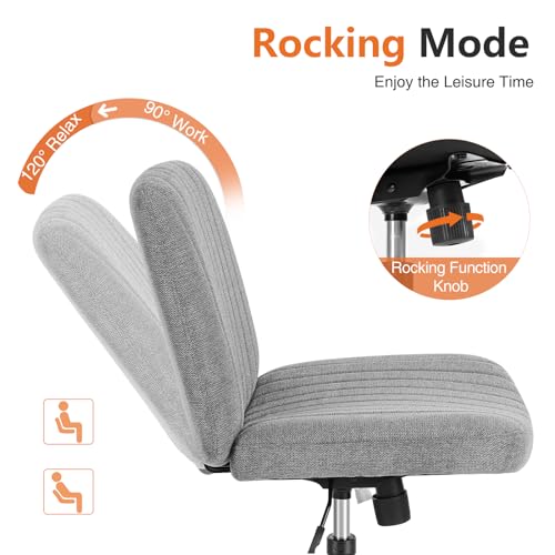 Sweetcrispy Armless Swivel Office Chair - Wide Desk Chair