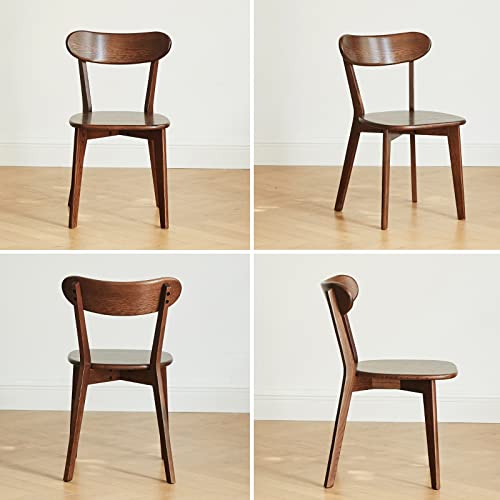 Mid-Century Modern Oak Dining Chair, Walnut Finish