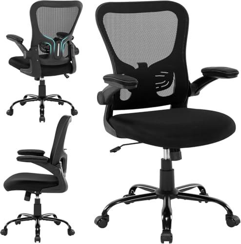 Ergonomic Office Chair with Adjustable Lumbar and Flip-up Armrests
