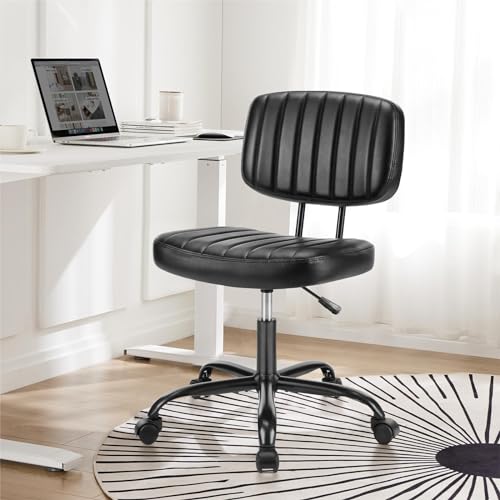 DUMOS Ergonomic Office Chair, Black - Lumbar Support, Height Adjustable, 360° Swivel
