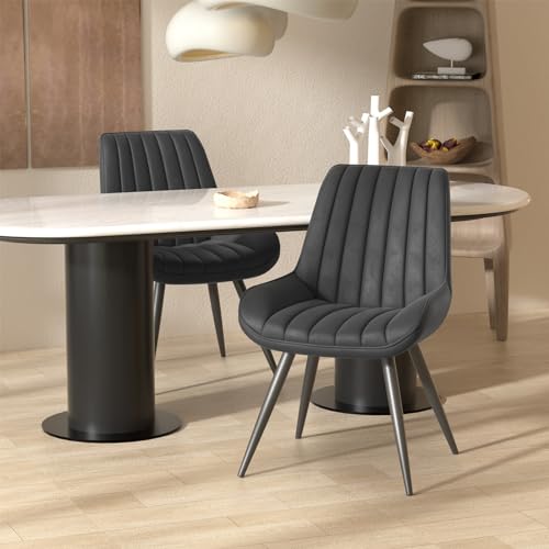Modern Dining Chairs Set of 2 for Kitchen- Black