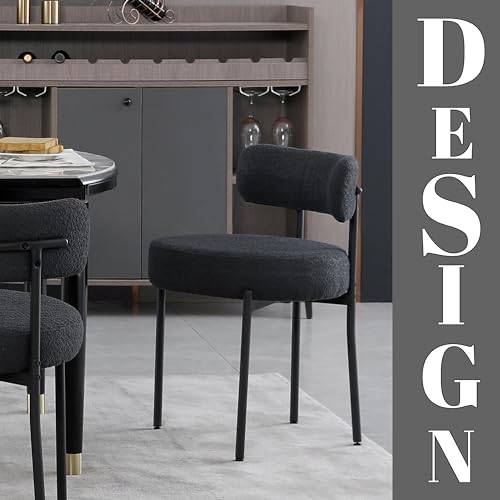 Black Mid-Century Dining Chairs Set of 2 for Kitchen and Dining Room