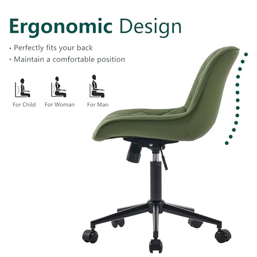 JNS AVIATION Olive Armless Swivel Desk Chair for Home Office