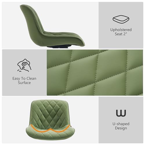 JNS AVIATION Olive Armless Swivel Desk Chair for Home Office