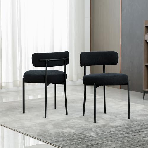 Mid-Century Black Dining Chair Set of 2