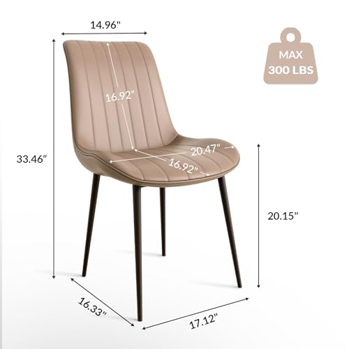 Modern Leather Dining Chairs Set of 4