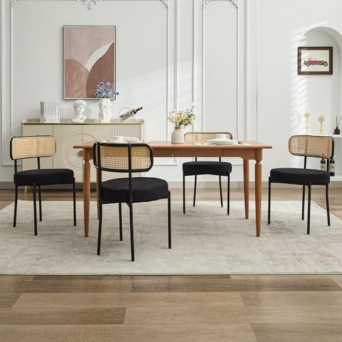 Modern Rattan Dining Chair Set of 6