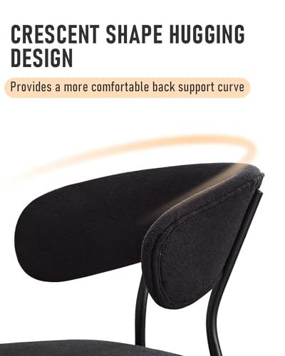 JNS AVIATION Black Mid Century Modern Boucle Dining Chair Set (6 Pieces)