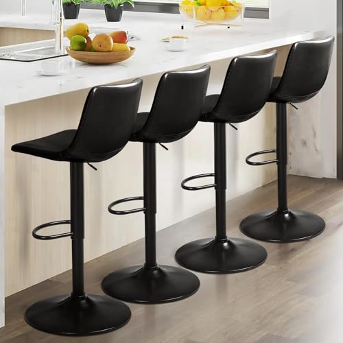 Elegant Swivel Bar Stools Set of 4 for Kitchen Island