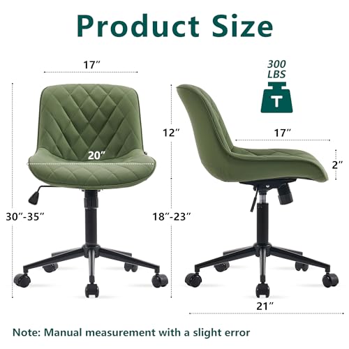 JNS AVIATION Olive Armless Swivel Desk Chair for Home Office