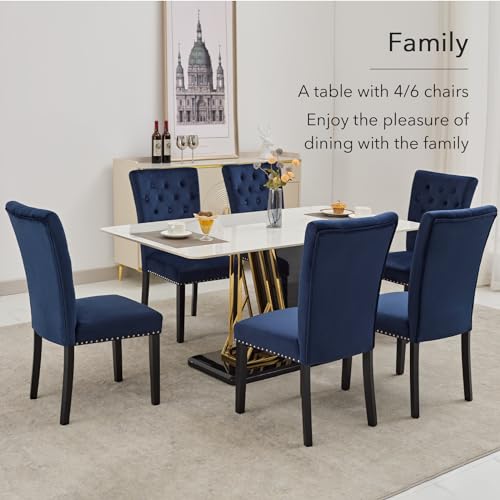 Blue Velvet Dining Chair Set of 2