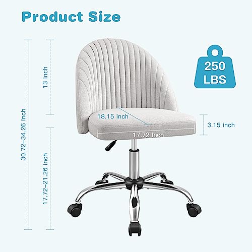 Grey Armless Office Chair for Home or Desk Use