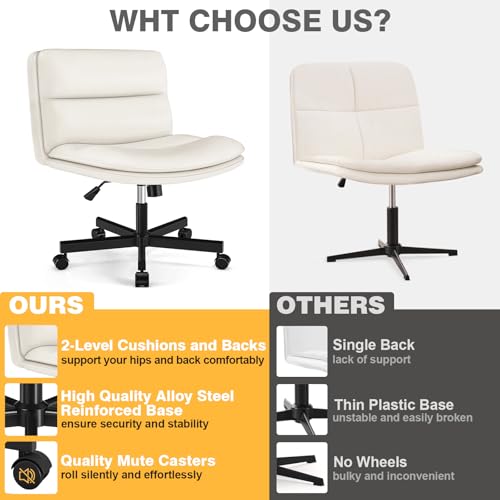 TVON Height Adjustable Swivel Chair with Wheels and Cushion