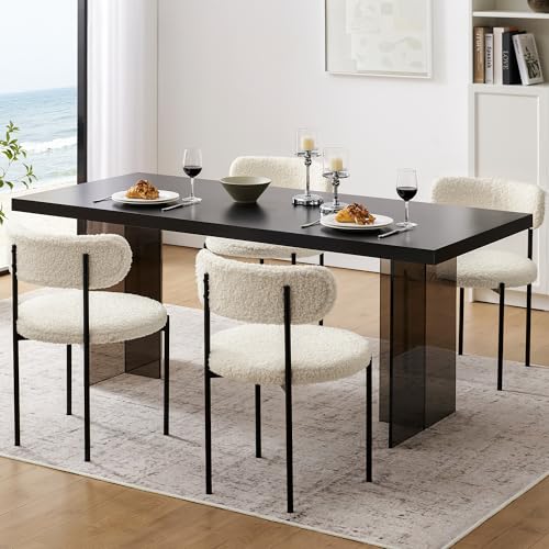 Modern Black and White Upholstered Dining Chair Set (Set of 4)