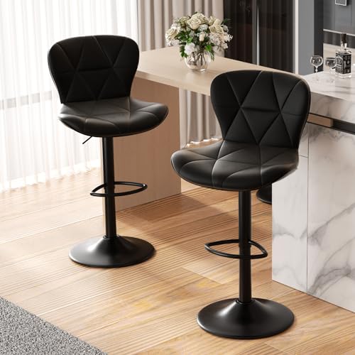 Modern Adjustable Swivel Bar Stools Set of 2 for Kitchen Island