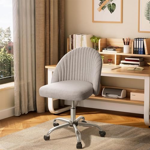 Modern Armless Office Chair (Grey) for Home Office or Desk Task