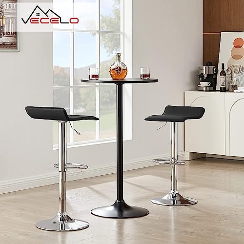 4 Pack VECELO Black Swivel Bar Stools for Kitchen and Bar