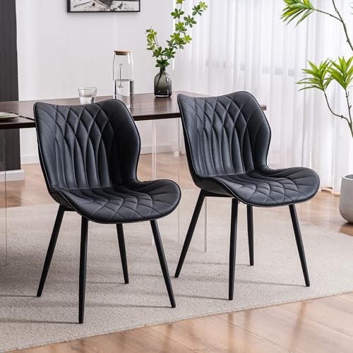 2-Piece Upholstered Faux Leather Dining Chair Set Modern Living Spaces