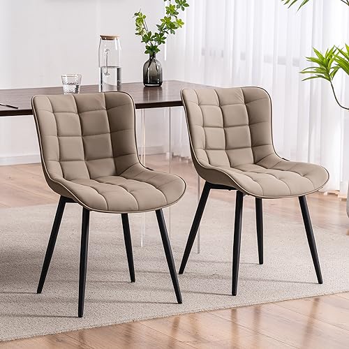 Modern Khaki Dining Chair Set of 2