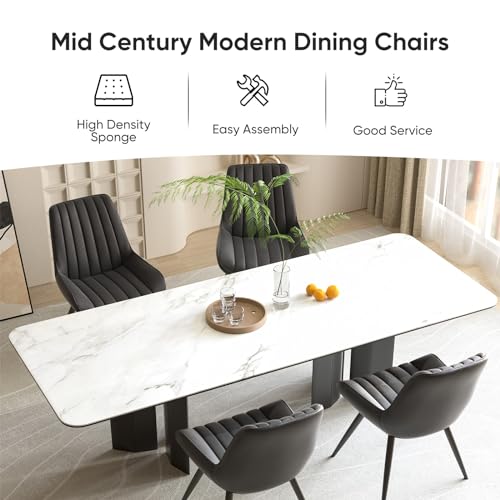 Modern Dining Chairs Set of 2 for Kitchen- Black