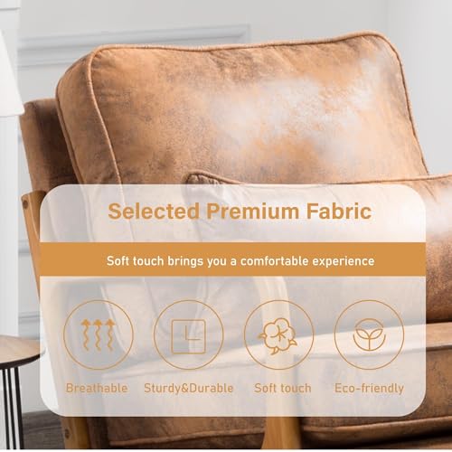 Brown Mid-Century Modern Upholstered Accent Chair