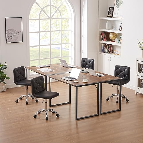 VECELO Adjustable Mid-Back Armless Desk Chair for Home Office
