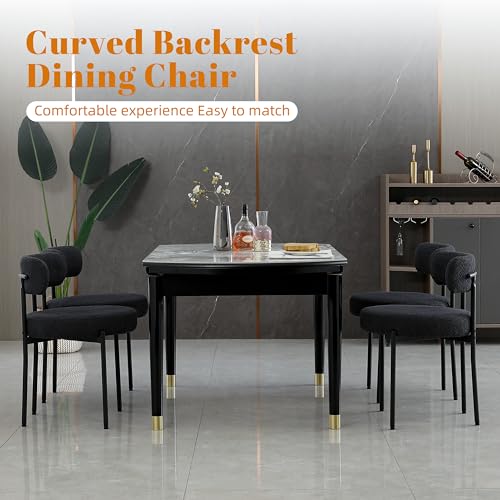 Black Mid-Century Dining Chairs Set of 2 for Kitchen and Dining Room