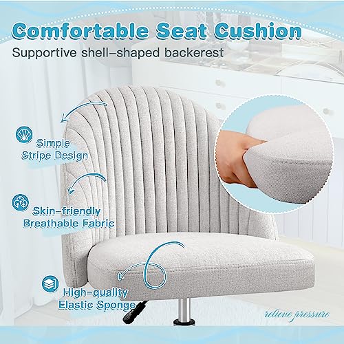 Modern Armless Office Chair (Grey) for Home Office or Desk Task