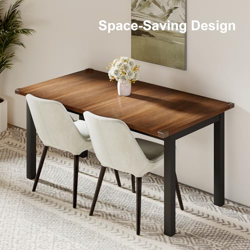 JNS AVIATION 63 Extendable Walnut Dining Table for 4-8 – Modern Farmhouse Design for Small Spaces